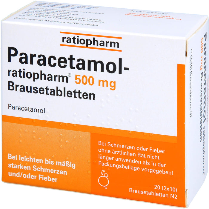 Paracetamol-ratiopharm 500 mg Brausetabletten, 20 St. Tabletten