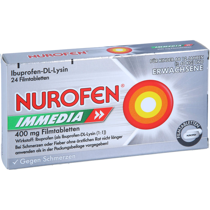 Nurofen Immedia 400 mg Filmtabletten bei Schmerzen, 24 pcs. Tablets