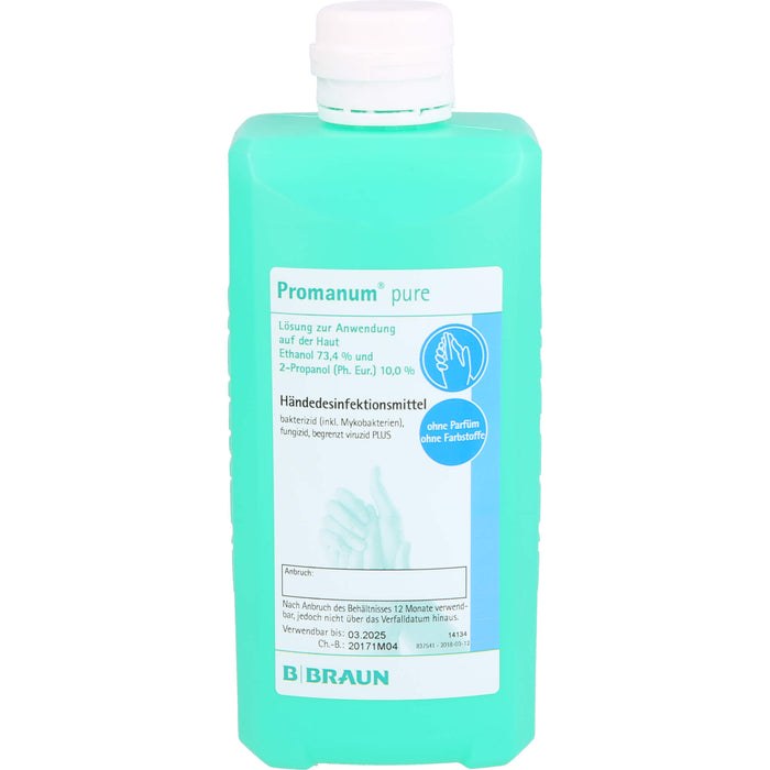 B. BRAUN Promanum pure Händedesinfektion, 500 ml Solution