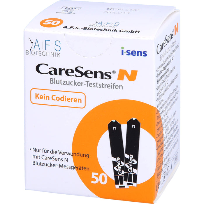 CareSens-N Blutzuckerteststreifen (auto.codierend), 50 pc Bandelettes réactives