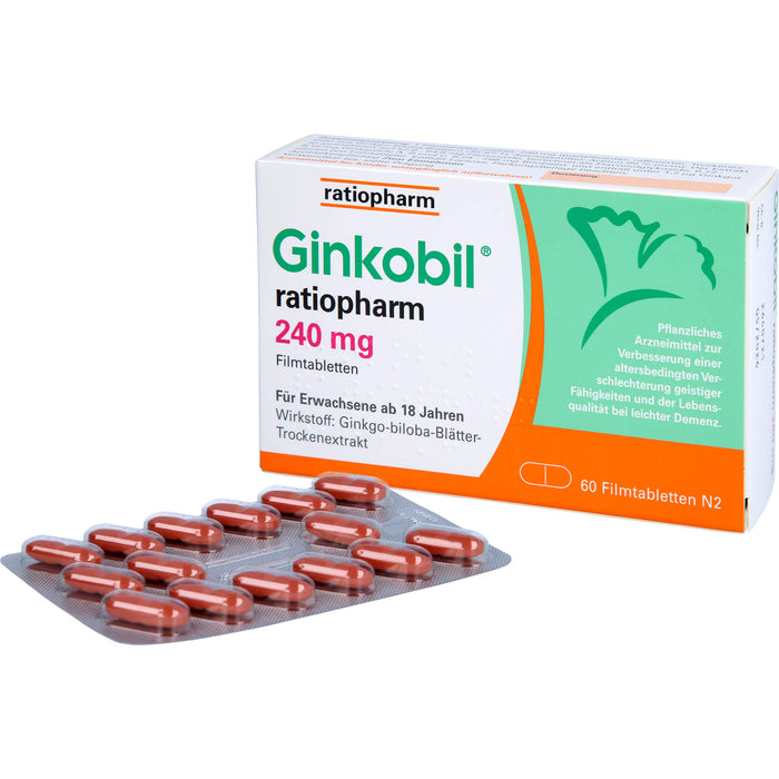 Ginkobil ratiopharm 240 mg Filmtabletten, 60 St FTA