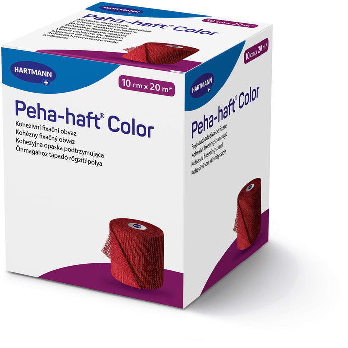 HARTMANN Peha-haft Color Fixierbinde latexfrei 10 cm x 20 m rot, 1 pcs. Bandage