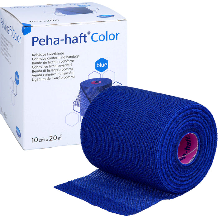 Peha-haft Color kohäsive Fixierbinde 10 cm x 20 m blau, 1 St. Binde