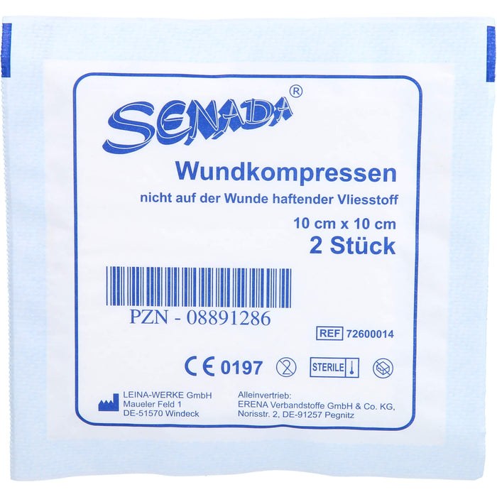 ERENA Wundkompressen 10 x 10 cm steril, 2 pcs. Compresses