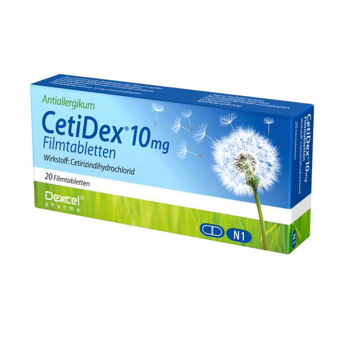 CetiDex 10 mg Tabletten bei Allergien, 20 pc Tablettes