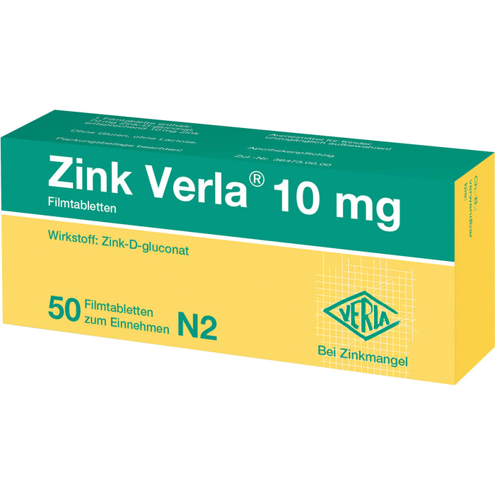 Zink Verla 10 mg Filmtabletten, 50 St. Tabletten