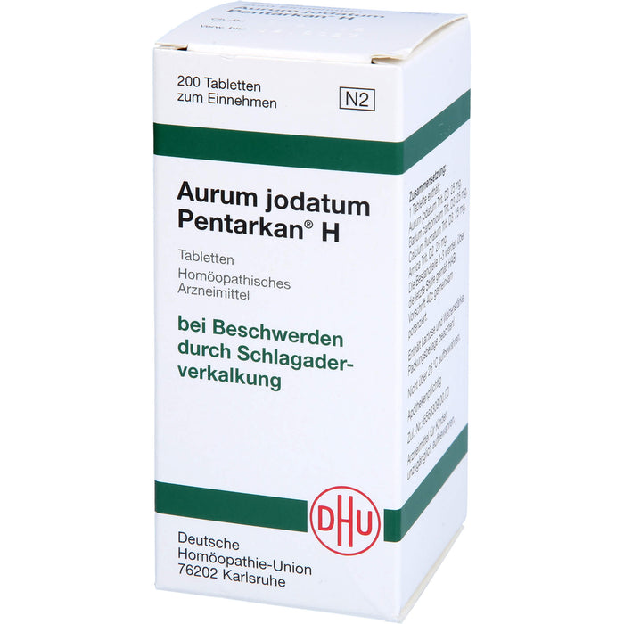 DHU Aurum jodatum Pentarkan H Tabletten bei Beschwerden durch Schlagaderverkalkung, 200 pcs. Tablets