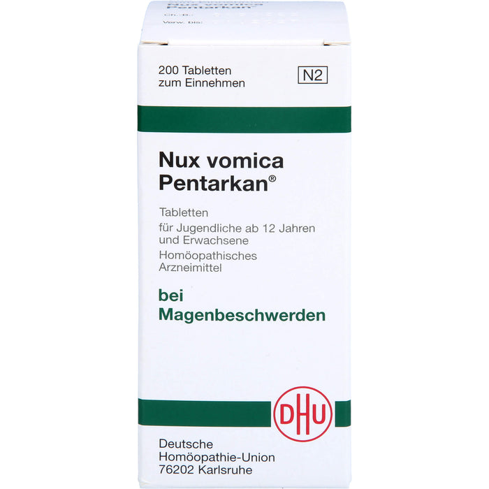 DHU Nux vomica Pentarkan Tabletten bei Magenbeschwerden, 200 pc Tablettes