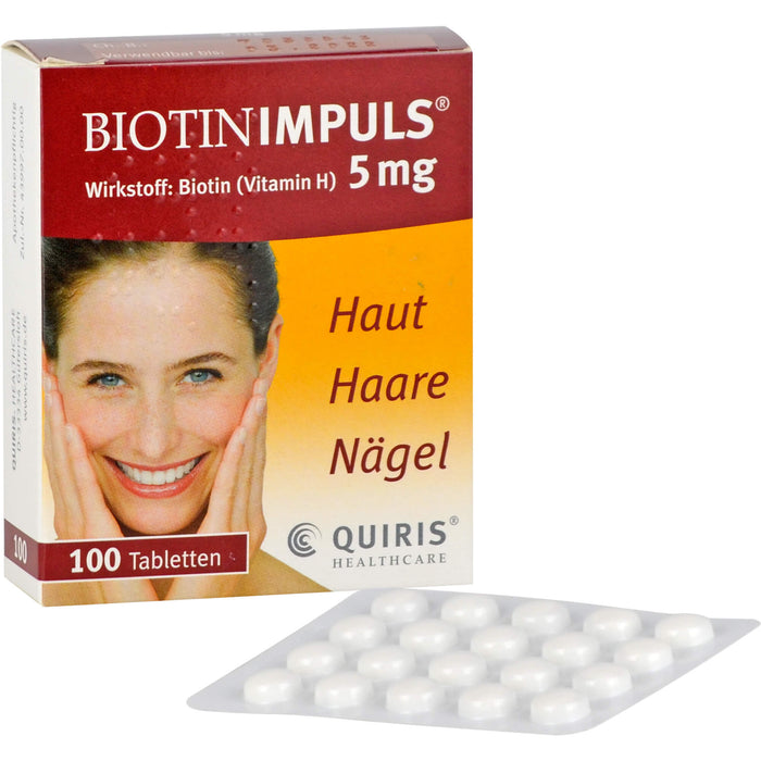 Biotin Impuls 5 mg Tabletten Haut Haare Nägel, 100 St. Tabletten