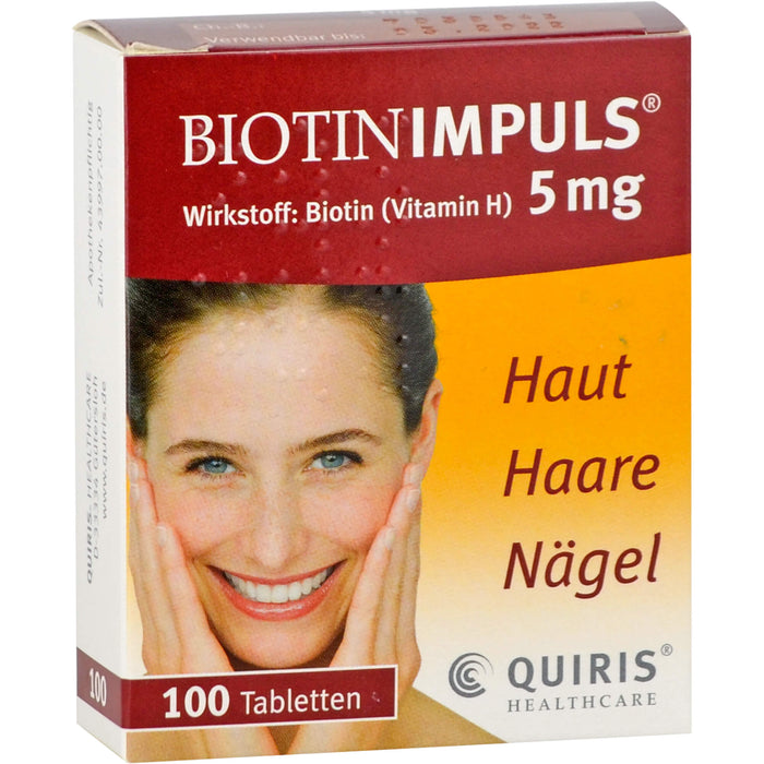 Biotin Impuls 5 mg Tabletten Haut Haare Nägel, 100 pcs. Tablets