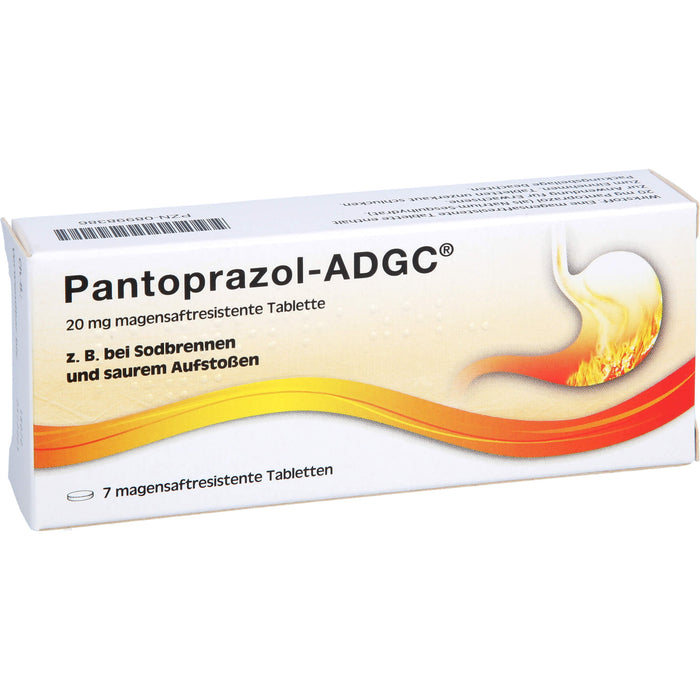 Pantoprazol-ADGC bei Sodbrennen und saurem Aufstoßen Tabletten, 7 pc Tablettes