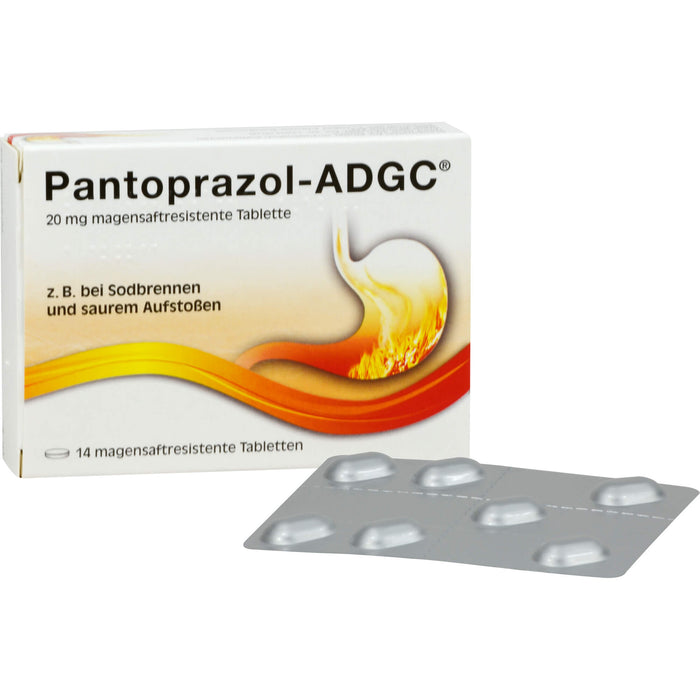 Pantoprazol-ADGC 20 mg Tabletten bei Sodbrennen, 14 pc Tablettes