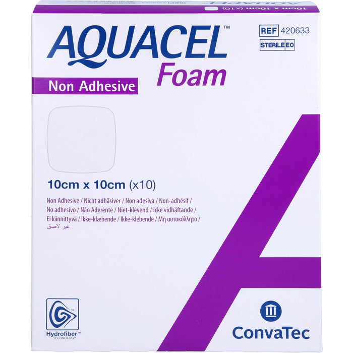 AQUACEL foam Schaumverband mit Hydrofiber 10 x 10 cm, 10 St. Wundauflagen