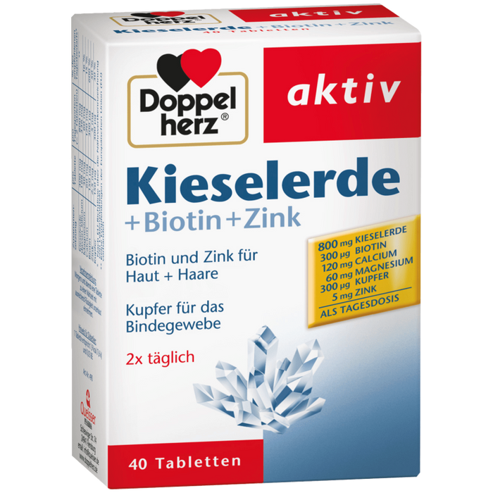 Doppelherz Kieselerde + Biotin + Zink Tabletten, 40 pcs. Tablets