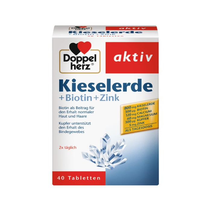 Doppelherz Kieselerde + Biotin + Zink Tabletten, 40 pcs. Tablets