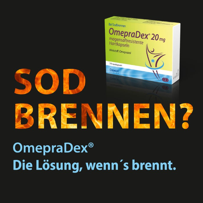 OmepraDex 20 mg Kapseln bei Sodbrennen, 14 pcs. Capsules