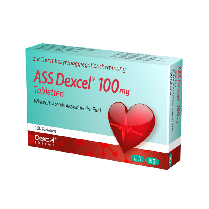 ASS Dexcel 100 mg Tabletten bei Herz-Kreislauf-Erkrankungen, 100 St. Tabletten