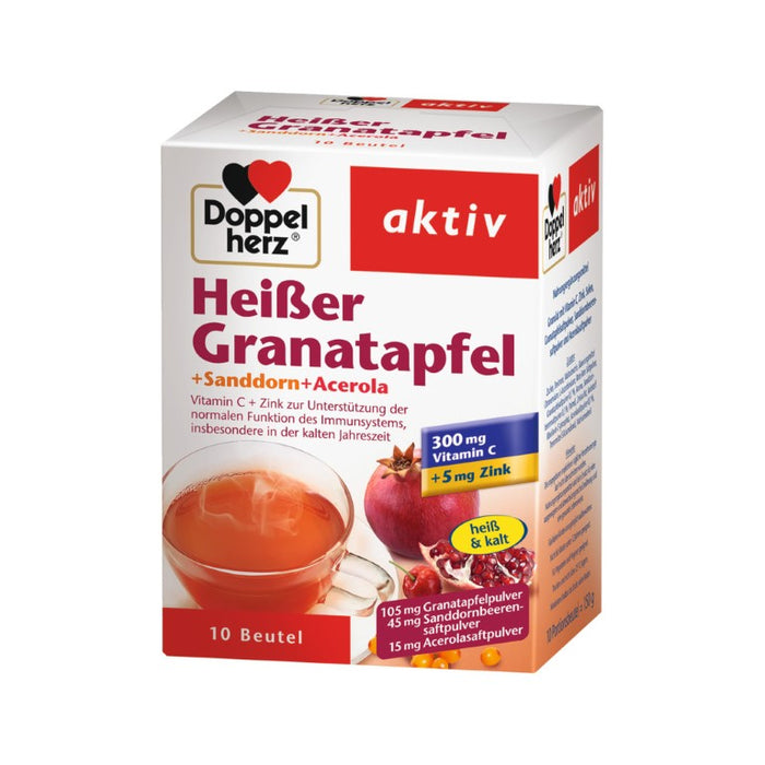 Doppelherz Heißer Granatapfel + Sanddorn + Acerola, 10 St. Beutel