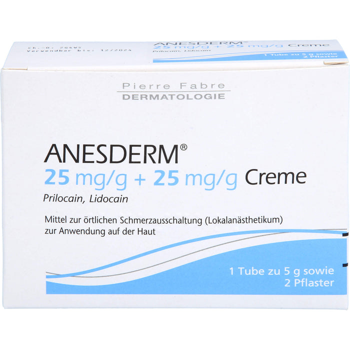 ANESDERM Creme + 2 Pflaster, 5 g Crème