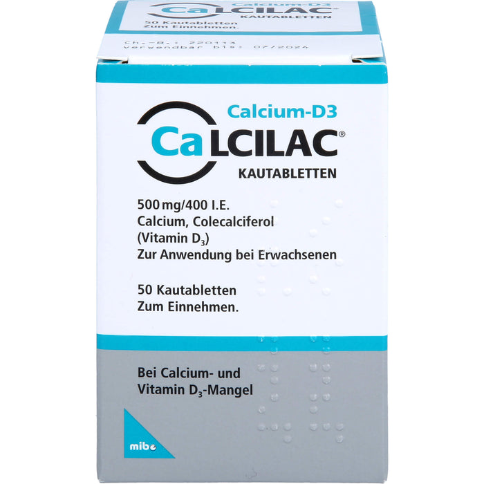 Calcilac Kautabletten 500 mg/400 I.E., 50 St KTA