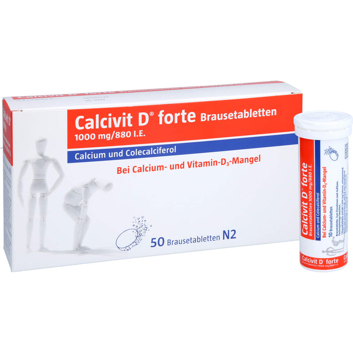 Calcivit D forte Brausetabletten 1000 mg/880 I.E., 50 pcs. Tablets