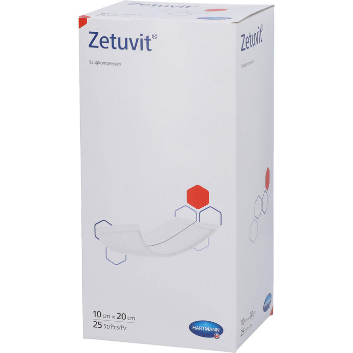 ZETUVIT Saugkompresse steril 10x20cm, 25 St KOM