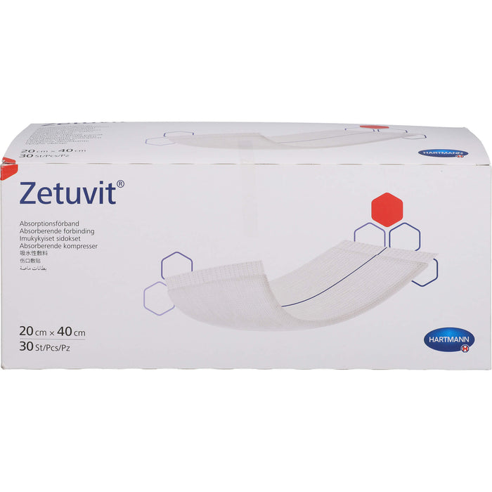 ZETUVIT Saugkompresse unsteril 20x40cm, 30 St KOM