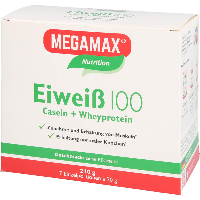 MEGAMAX Basic & Active Eiweiß 100 Pulver Geschmack-Mix, 210 g Poudre