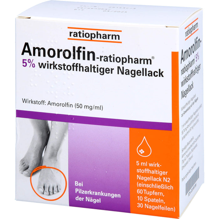 Amorolfin-ratiopharm 5% wirkstoffhaltiger Nagellack, 5 ml Nail varnish containing active ingredients