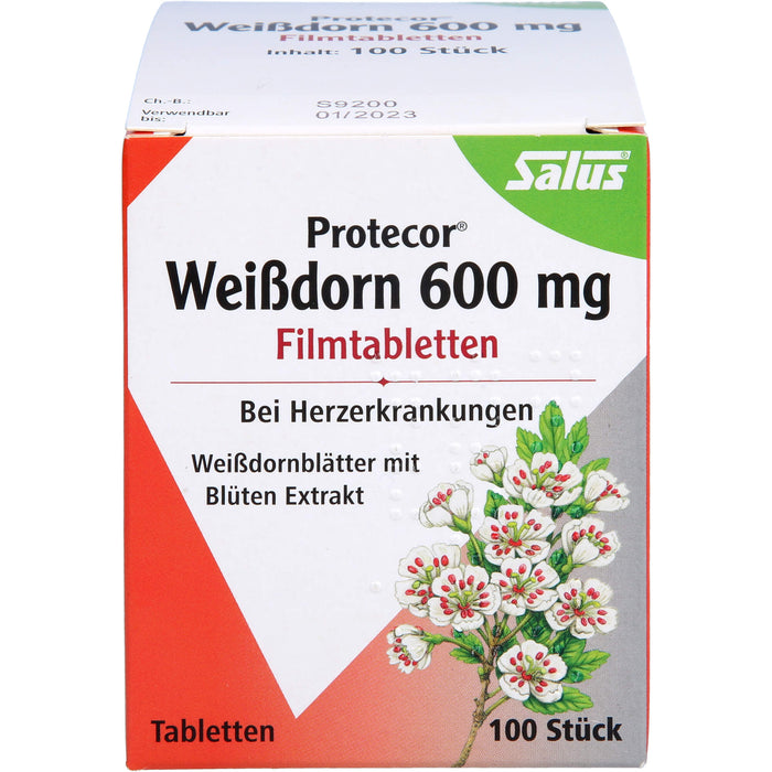 Salus Protecor Weissdorn 600 mg Filmtabletten bei Herzerkrankungen, 100 pc Tablettes