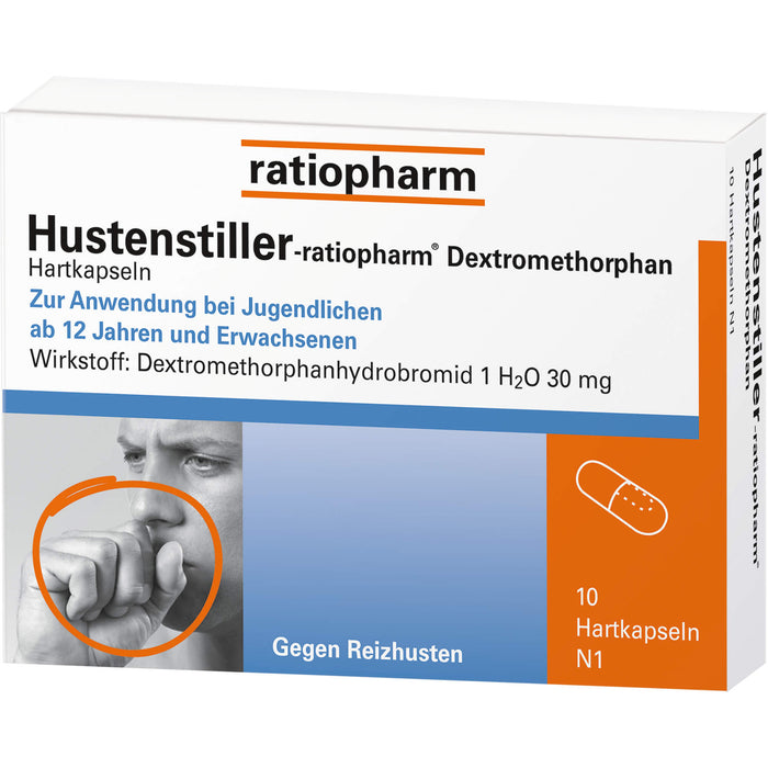 Hustenstiller-ratiopharm Dextromethorphan Hartkapseln, 10 pcs. Capsules