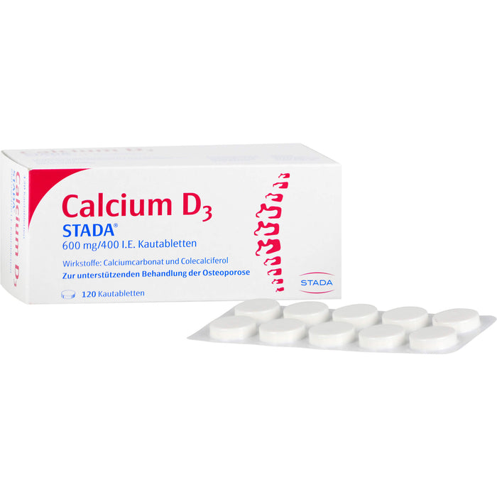 STADA Calcium D3 600 mg/400 I.E. Kautabletten, 120 pc Tablettes