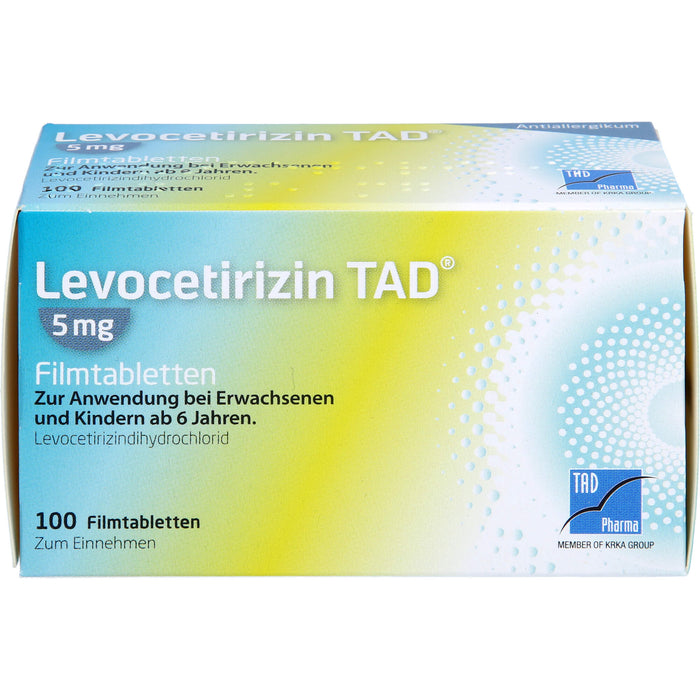 Levocetirizin TAD 5 mg Filmtabletten bei Allergien, 100 pcs. Tablets