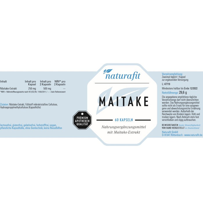 naturafit Maitake Kapseln, 60 pc Capsules