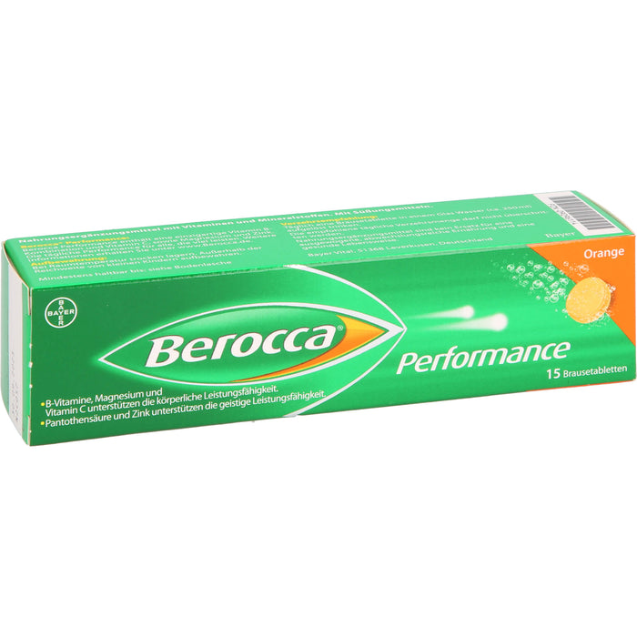 Berocca Performance Orange Brausetabletten, 15 pc Tablettes