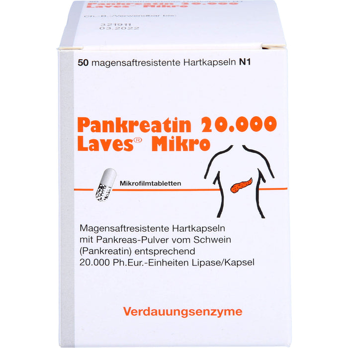 Pankreatin 20.000 Laves Mikro, Magensaftresistente Hartkapseln, 50 St KMR