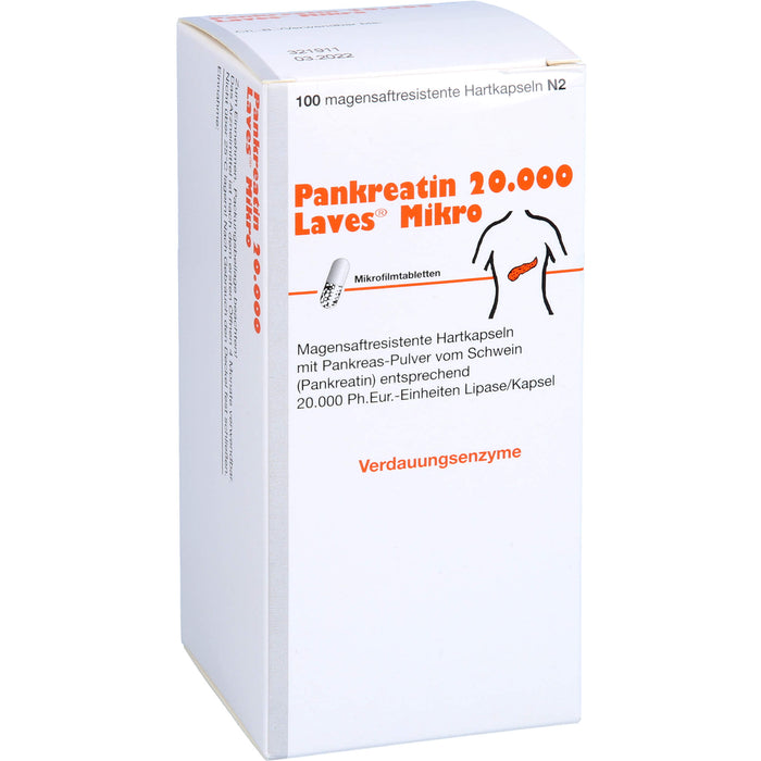 Pankreatin 20.000 Laves Mikro, Magensaftresistente Hartkapseln, 100 pcs. Capsules