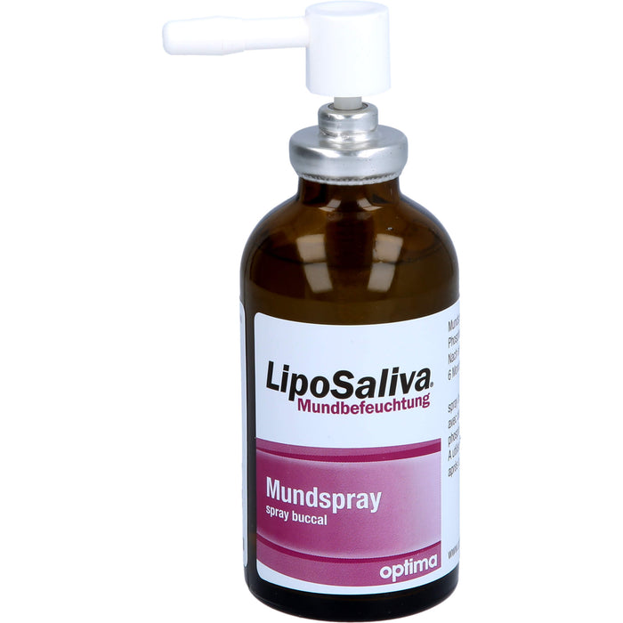 LipoSaliva Mundbefeuchtung,  Mundspray zur Befeuchtung und Pflege der Mundschleimhaut bei Mundtrockenheit, 50 ml Solution