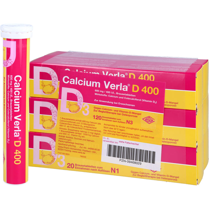 Calcium Verla D 400, Brausetabletten, 120 St BTA