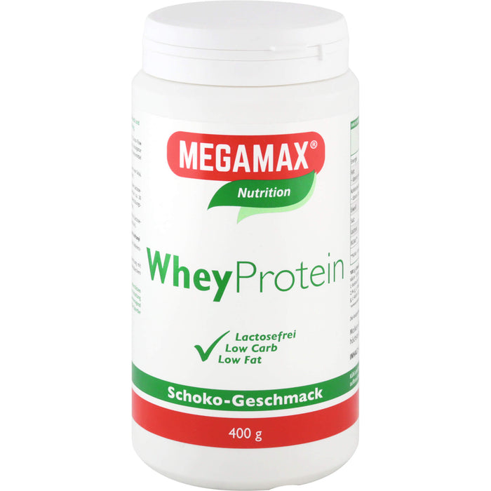 MEGAMAX Basic & Active Whey Protein Molkeneiweiß Pulver Schoko-Geschmack, 400 g Poudre