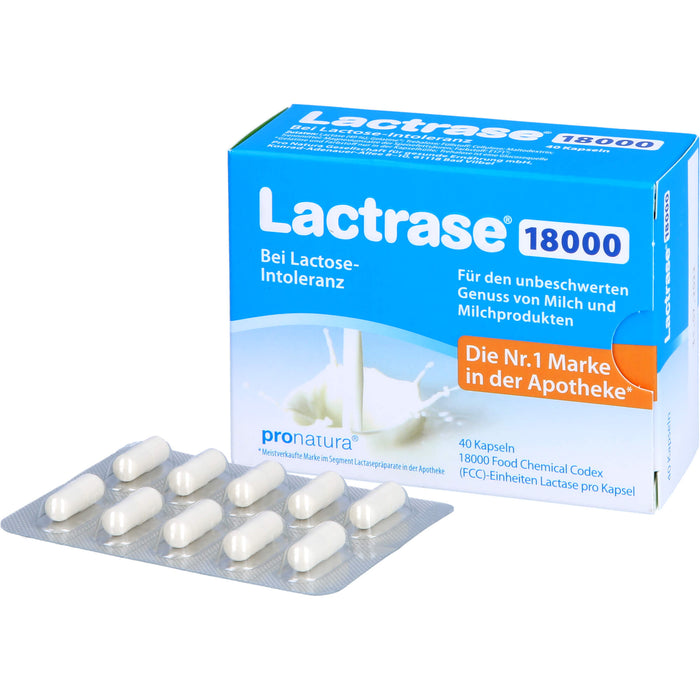 Lactrase 18000 bei Lactose-Intoleranz Kapseln, 40 pcs. Capsules