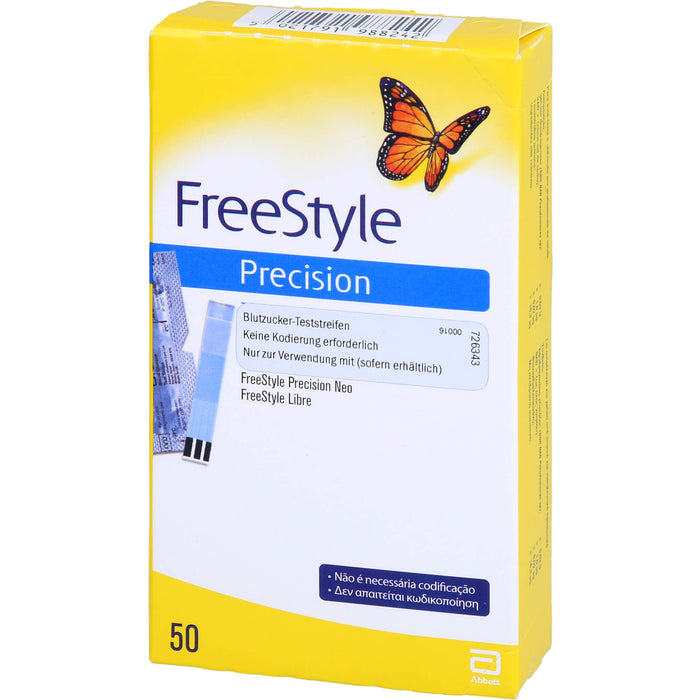 Freestyle Precision Emra Blutzucker-Teststreifen ohne Codieren, 50 St TTR