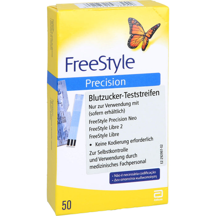 Freestyle Precision Eurim Blutzucker-Teststreifen ohne Codieren, 50 St TTR