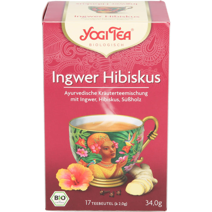 YOGI TEA Ingwer Hibiskus ayurvedische Gewürzteemischung, 17 St. Filterbeutel