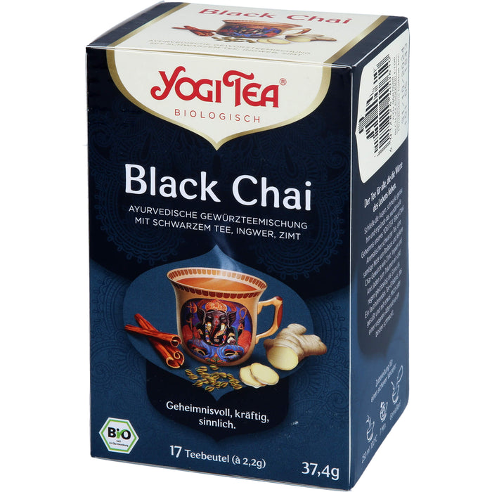 YOGI TEA Black Chai ayurvedische Gewürzteemischung, 17 St. Filterbeutel