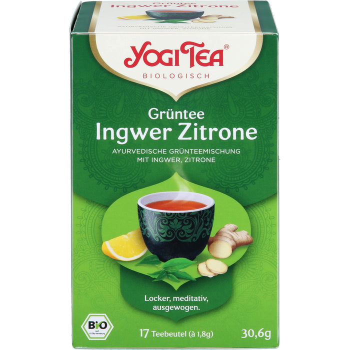 YOGI TEA Grüntee Ingwer Zitrone ayurvedische Grünteemischung, 17 pcs. Filter bag