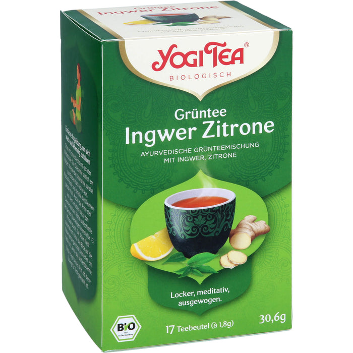 YOGI TEA Grüntee Ingwer Zitrone ayurvedische Grünteemischung, 17 pc Sac filtrant