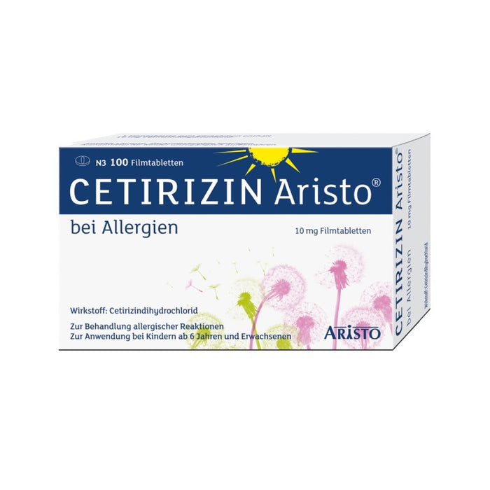 Cetirizin Aristo 10 mg Filmtabletten bei Allergien, 100 St. Tabletten