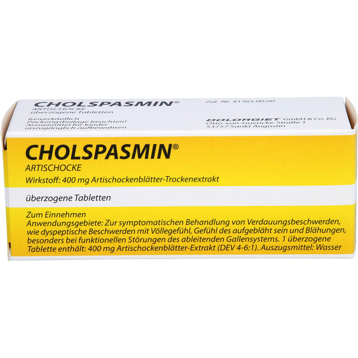 CHOLSPASMIN Artischocke Tabletten, 30 St. Tabletten