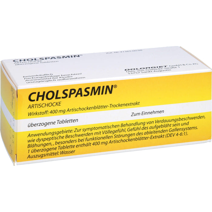 CHOLSPASMIN Artischocke Tabletten, 50 St. Tabletten